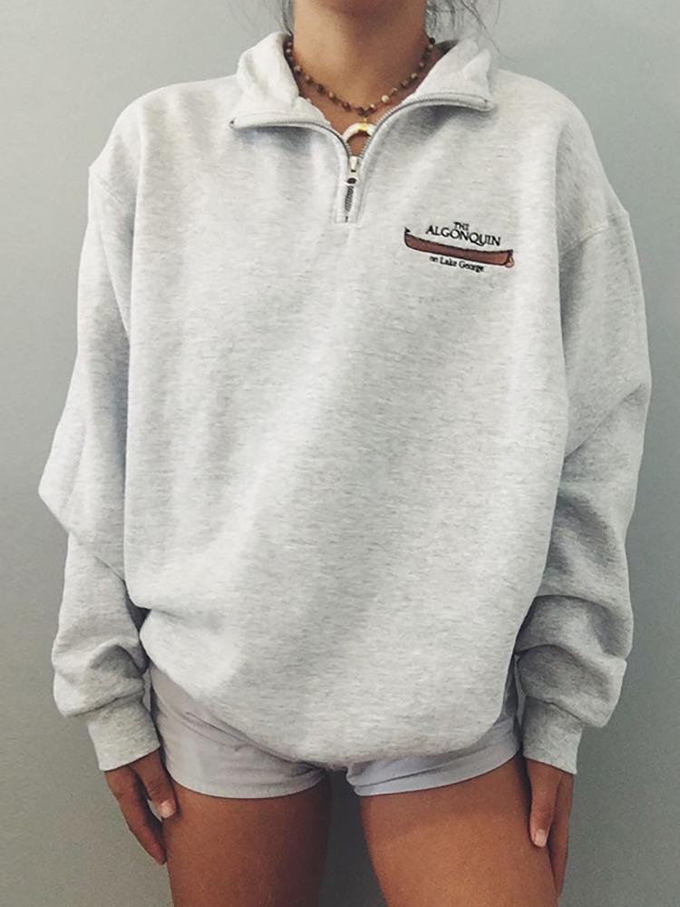 Zip Long Sleeve Sweatshirt