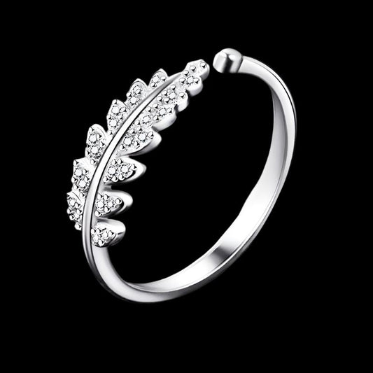 LNRRABC Woman Jewelry Fashion Simple Design Leaf Ring Personality Female Flower Rings Wedding Rings for Women