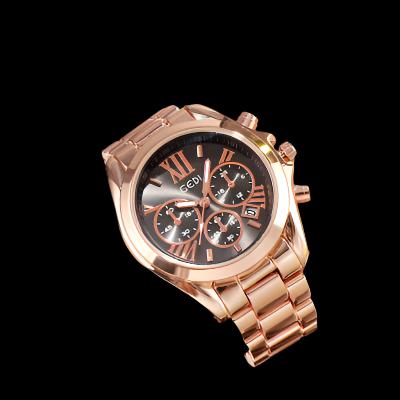 Luxury rose gold women casual watch