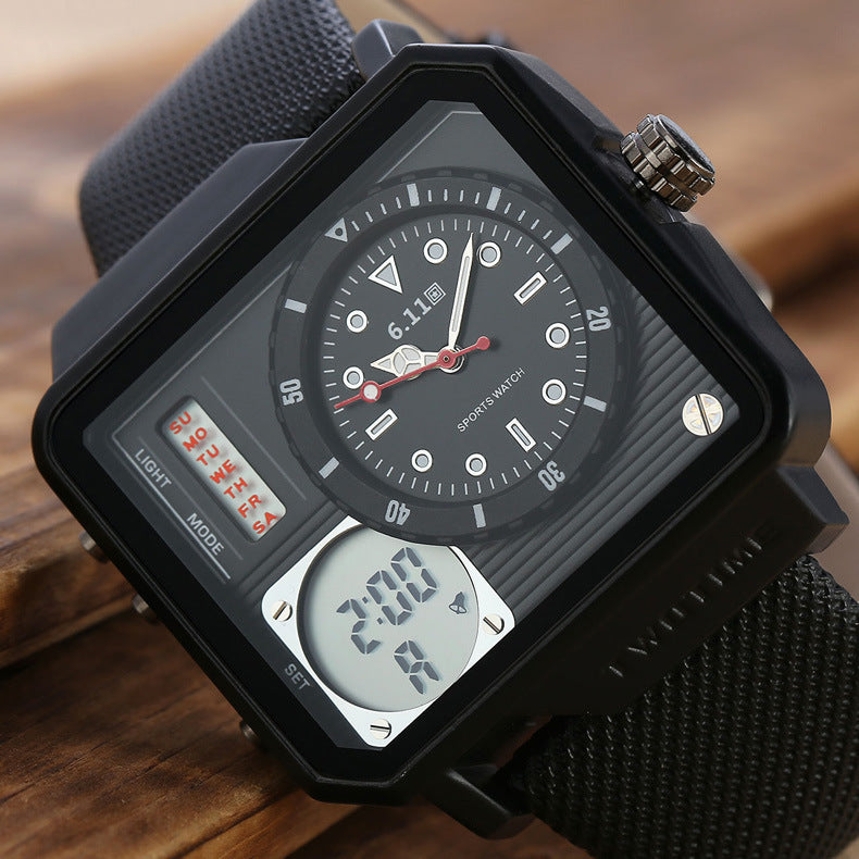 Men's Digital Sports Watch with Belt Strap