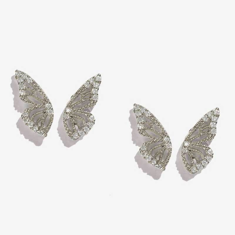 Exaggerated Bohemian Crystal Butterfly Earrings