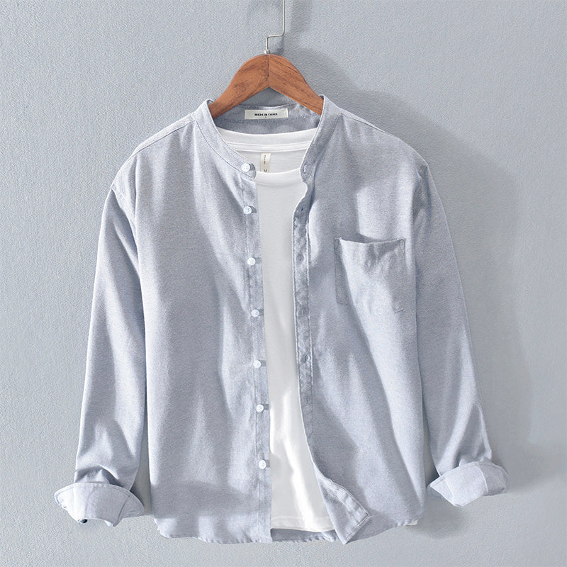 Simple Youth Long-Sleeved Cotton Shirt