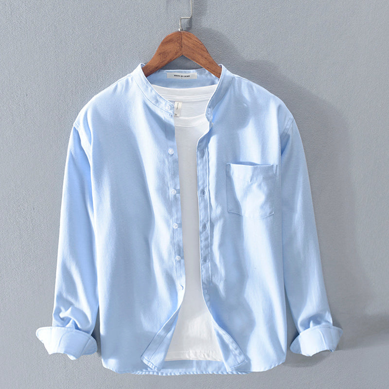 Simple Youth Long-Sleeved Cotton Shirt