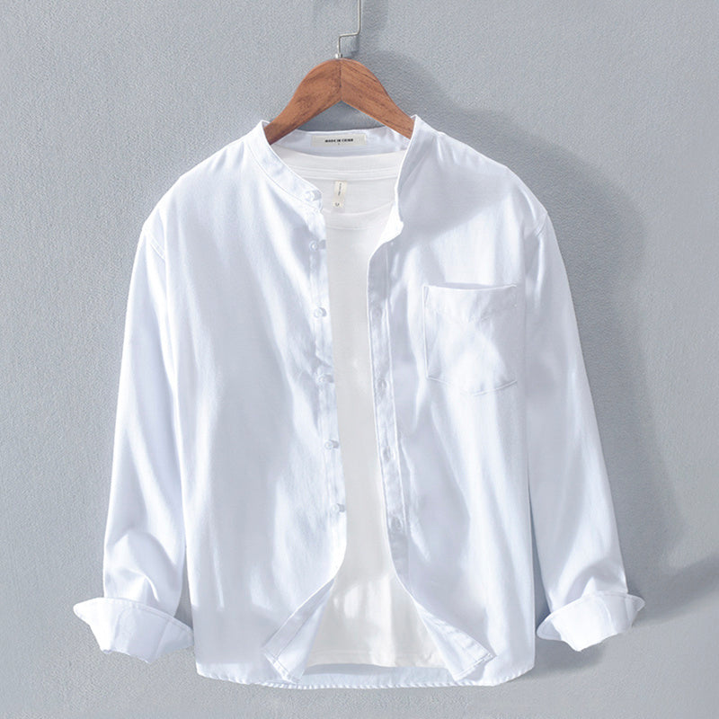 Simple Youth Long-Sleeved Cotton Shirt