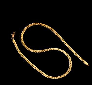 Men Necklace Gold Tone Snake Chain