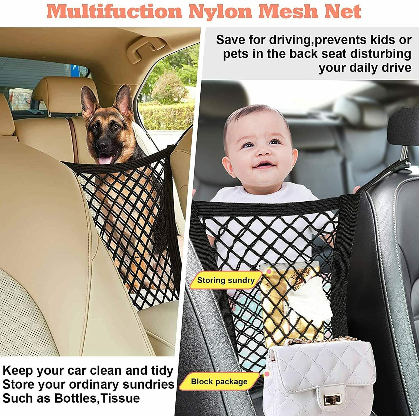 Universal Car Trunk Storage Net Bag Cargo Back Seat Mesh Organizer Holder Mesh