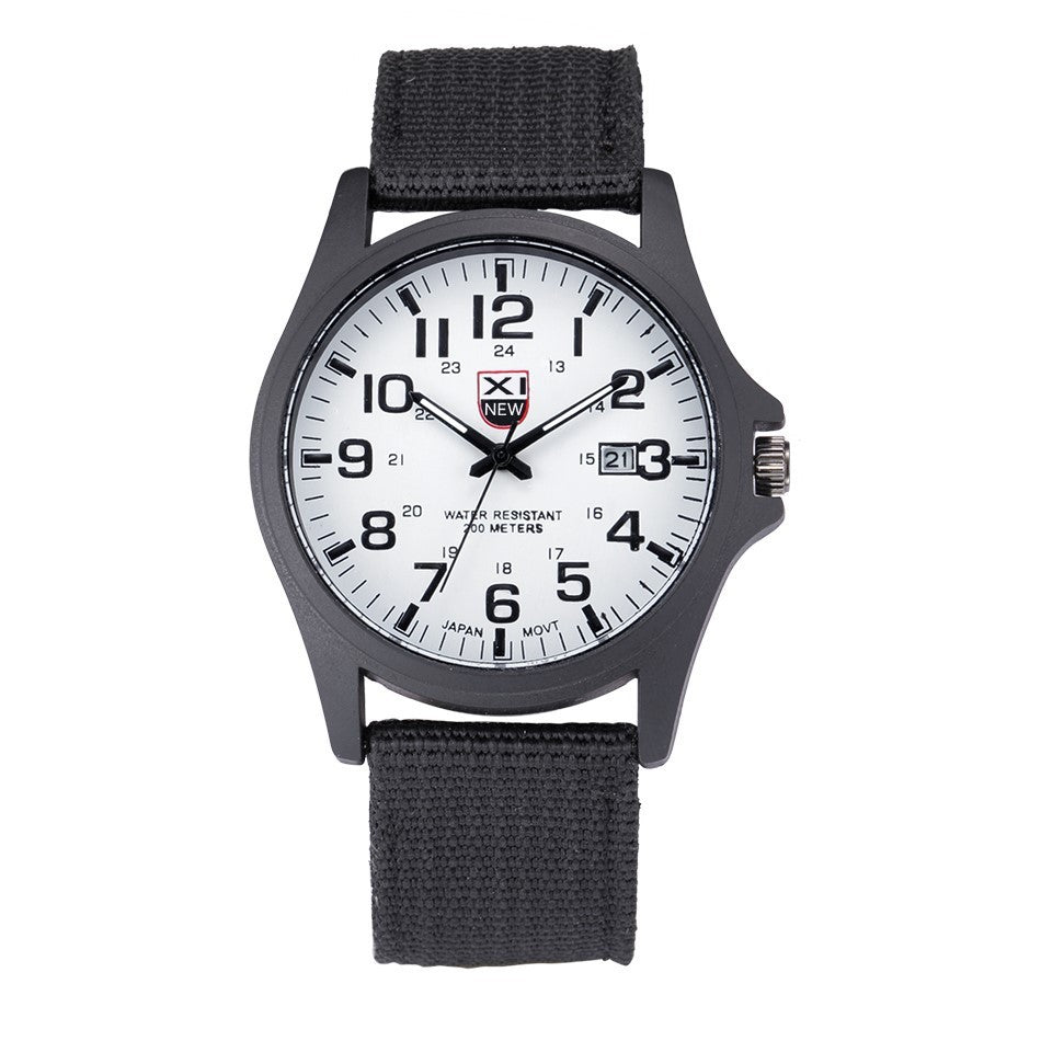 Canvas Strap Calendar Movement Quartz Watch