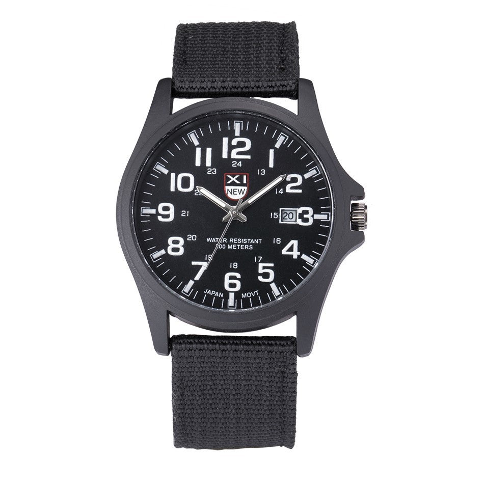 Canvas Strap Calendar Movement Quartz Watch