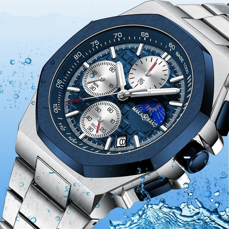 Sun Moon Star Multi-function Waterproof Watch