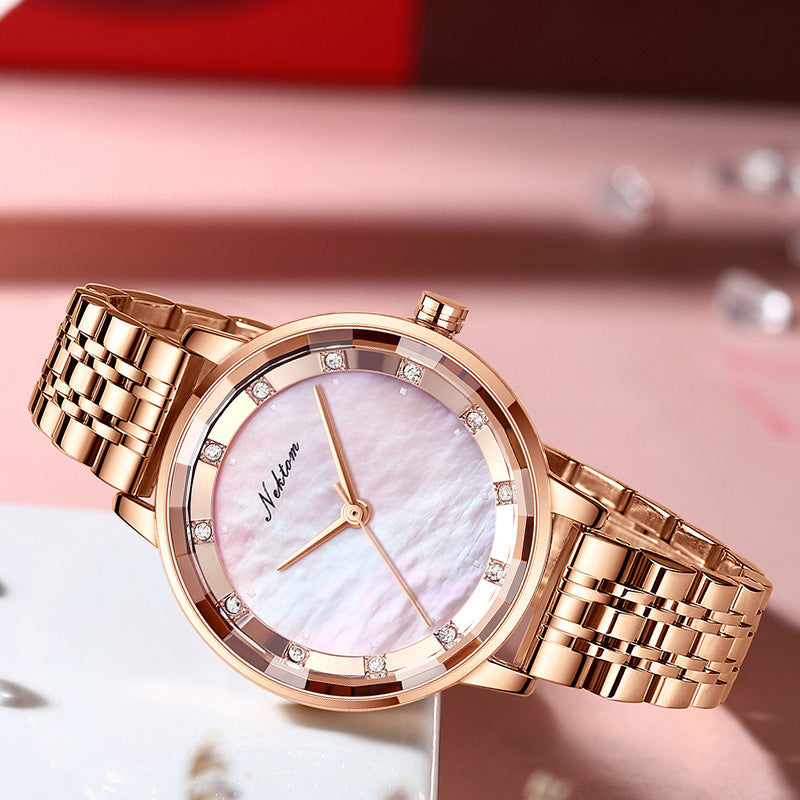 Simple Rhinestone Quartz Watch