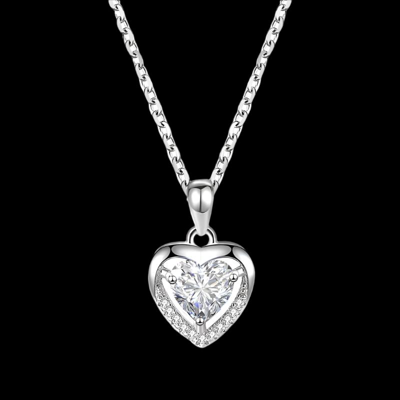 925 Heart-shaped Rhinestones Necklace Luxury Personalized Necklace For Women Jewelry Jewelry Valentine's Day Gift