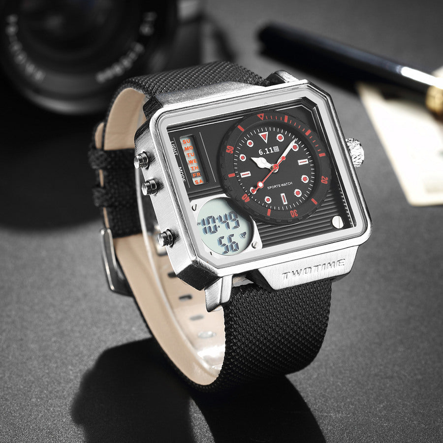 Men's Digital Sports Watch with Belt Strap