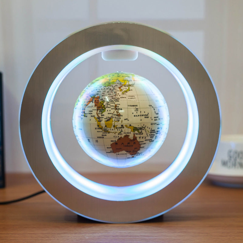 Round LED World Map Floating