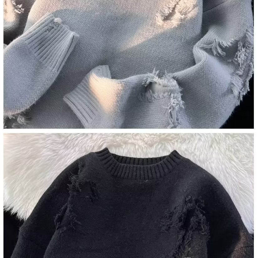 Autumn And Winter Ripped Sweater