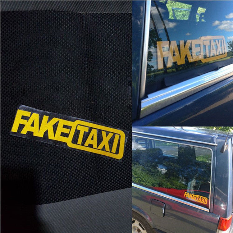 Fake Taxi Drifting Sign Funny Car Sticker