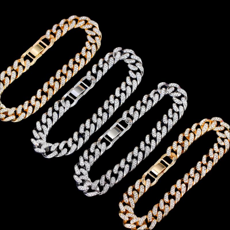 Luxury 12mm Iced Out Cuban Link Chain Bracelet