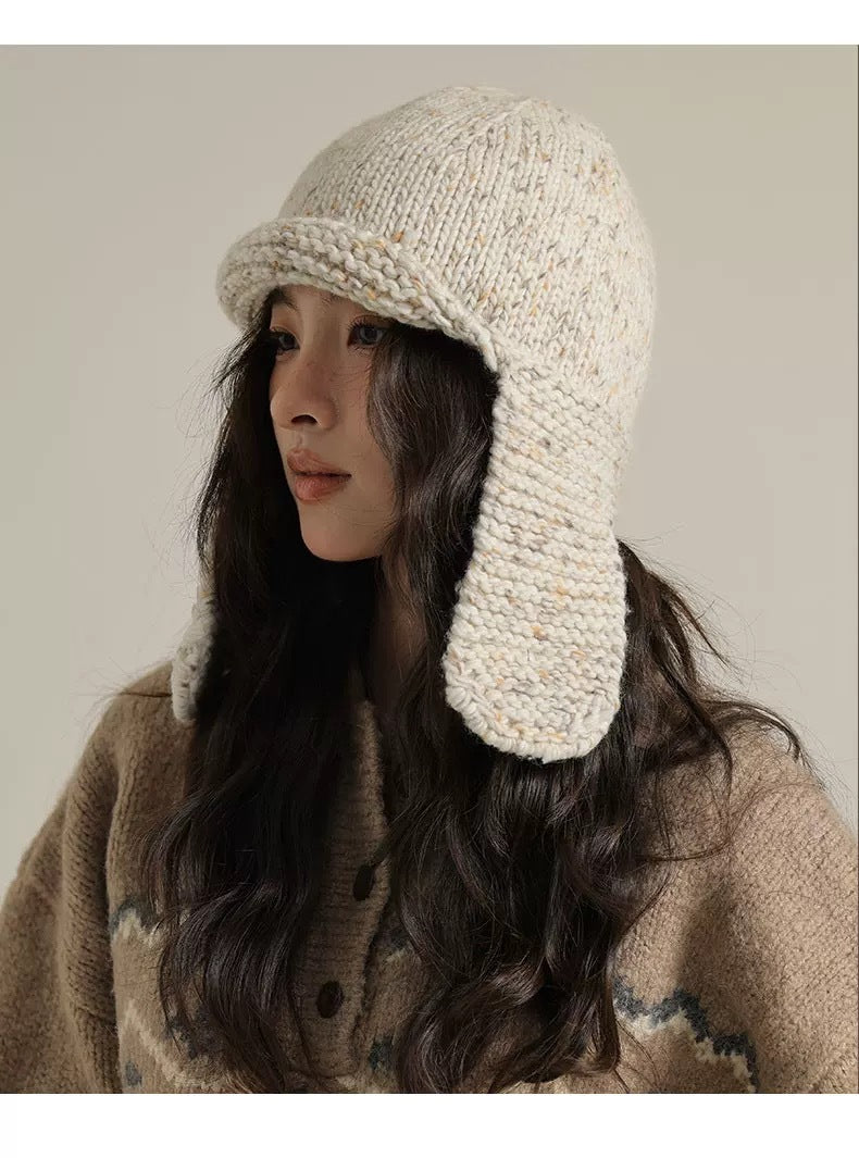 Woven Knitted Earmuffs Hat