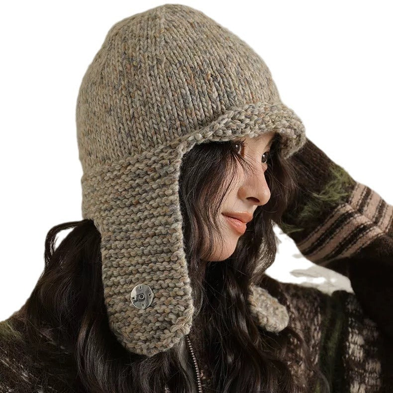 Woven Knitted Earmuffs Hat