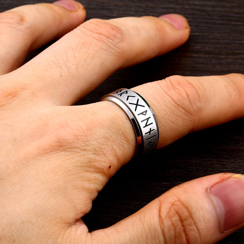 Korean Fashion Titanium Steel Rotatable Ring