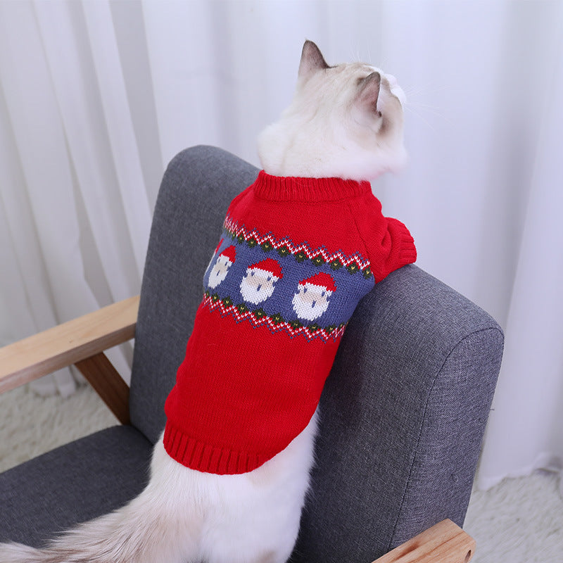 Puppy Dog Clothes Cat Christmas Sweater