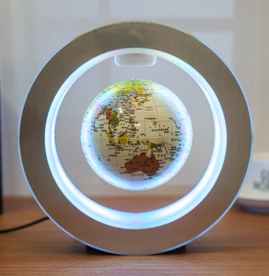 Round LED World Map Floating