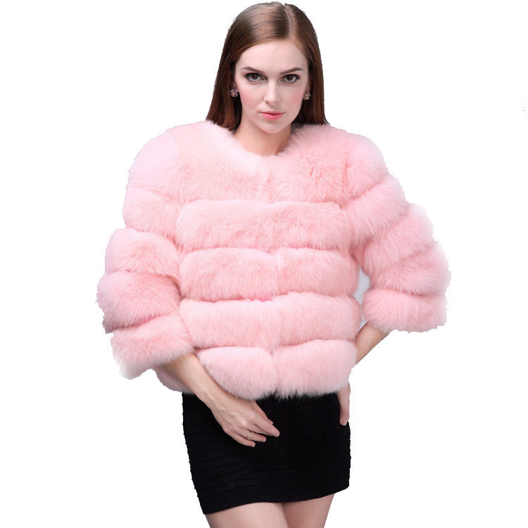 Fur Coat Women's Fox Fur Cropped Slim Fit