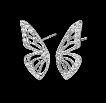 Exaggerated Bohemian Crystal Butterfly Earrings