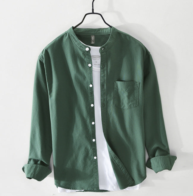 Simple Youth Long-Sleeved Cotton Shirt