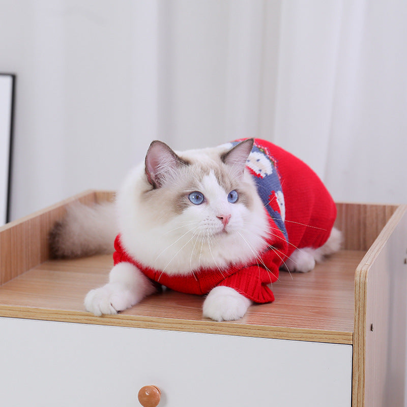 Puppy Dog Clothes Cat Christmas Sweater