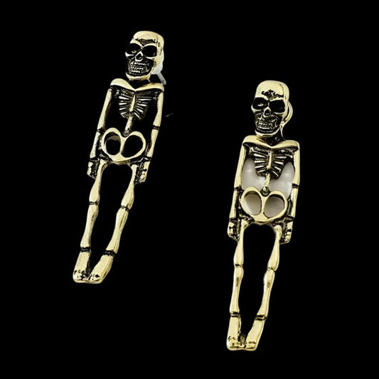 Halloween Earrings Skull Simulation Human Skeleton Detachable Stud Earrings