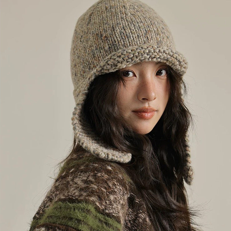 Woven Knitted Earmuffs Hat